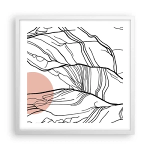 Poster in een witte lijst - In een web van twijgen - 50x50 cm