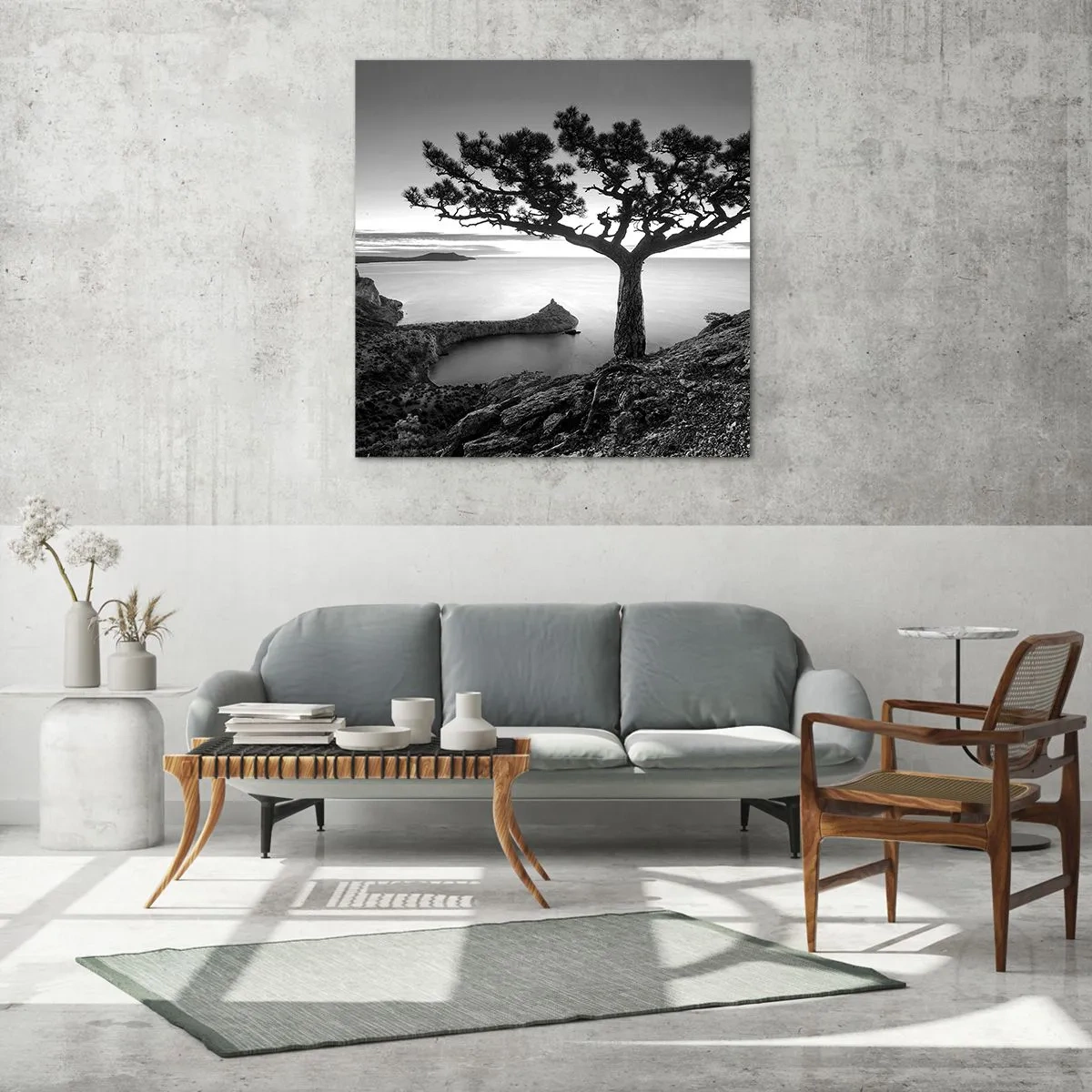 Schilderen op glas - Stilte aan de horizon - 60x60 cm