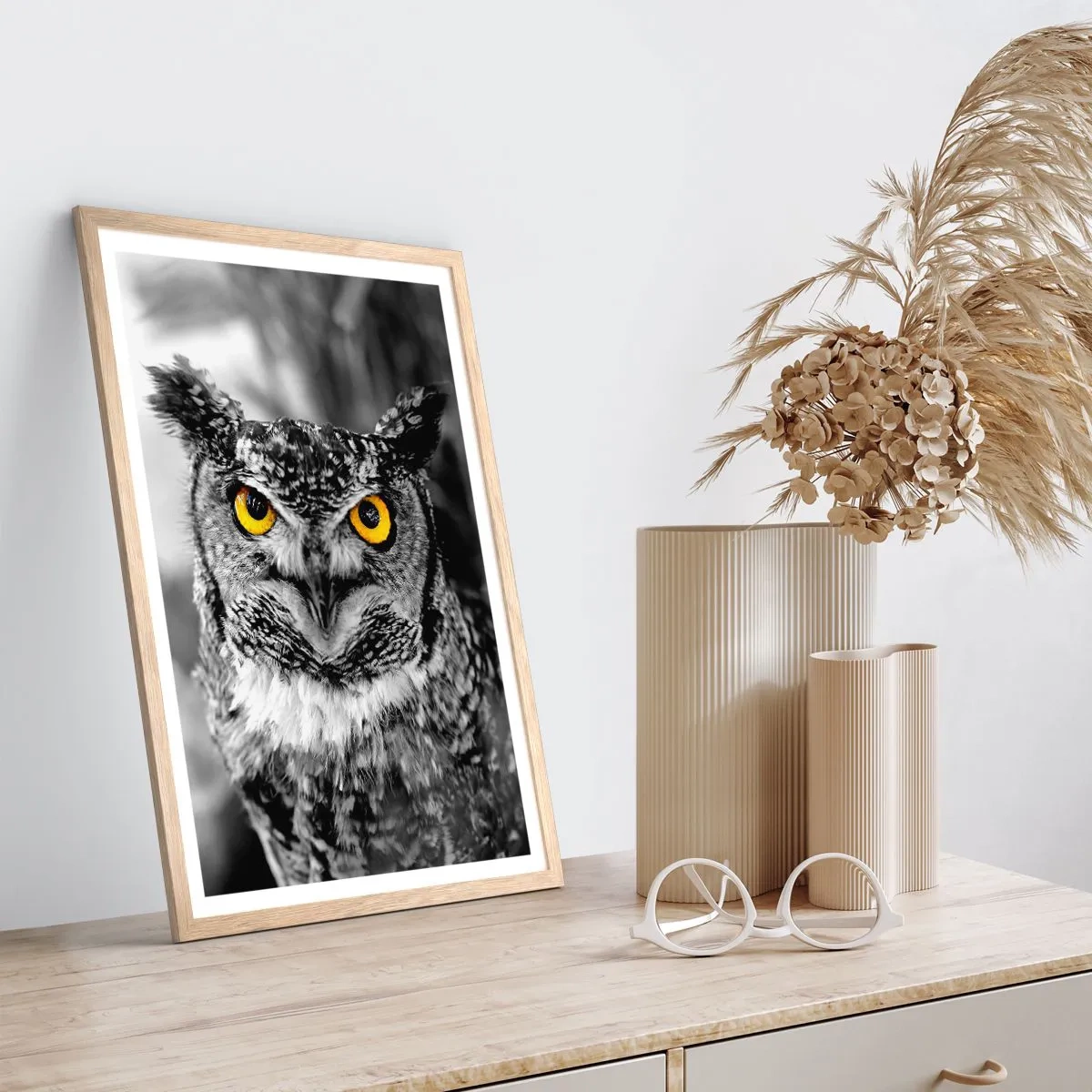 Een poster in een licht eiken lijst - Niets zal zich verbergen - 50x70 cm