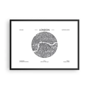 Poster in een zwarte lijst - Anatomie van Londen  - 70x50 cm