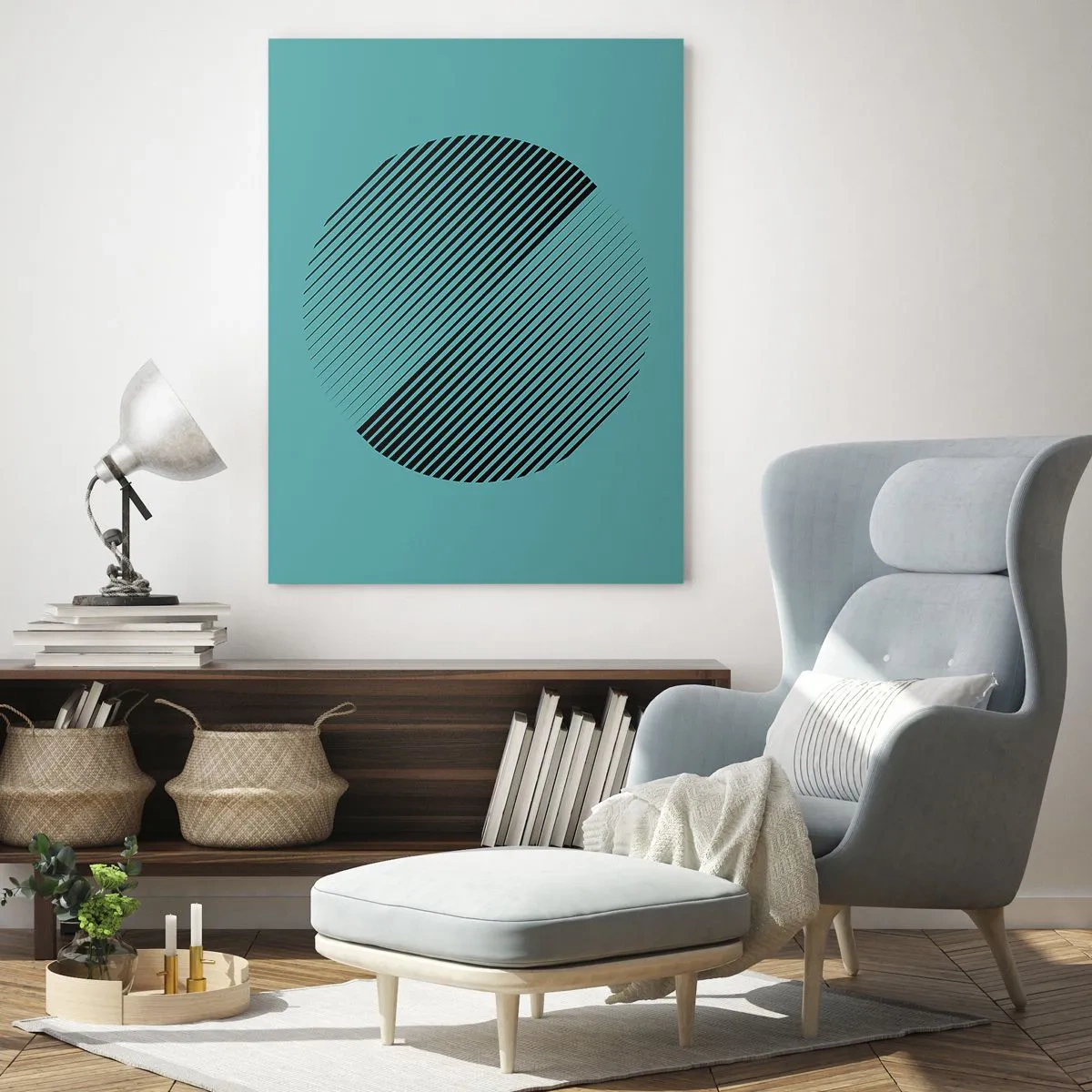 Schilderen op glas - Cirkel – een geometrische variatie - 70x100 cm