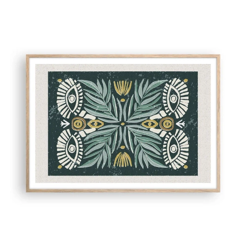 Een poster in een licht eiken lijst - Als een volksuitsnede - 100x70 cm