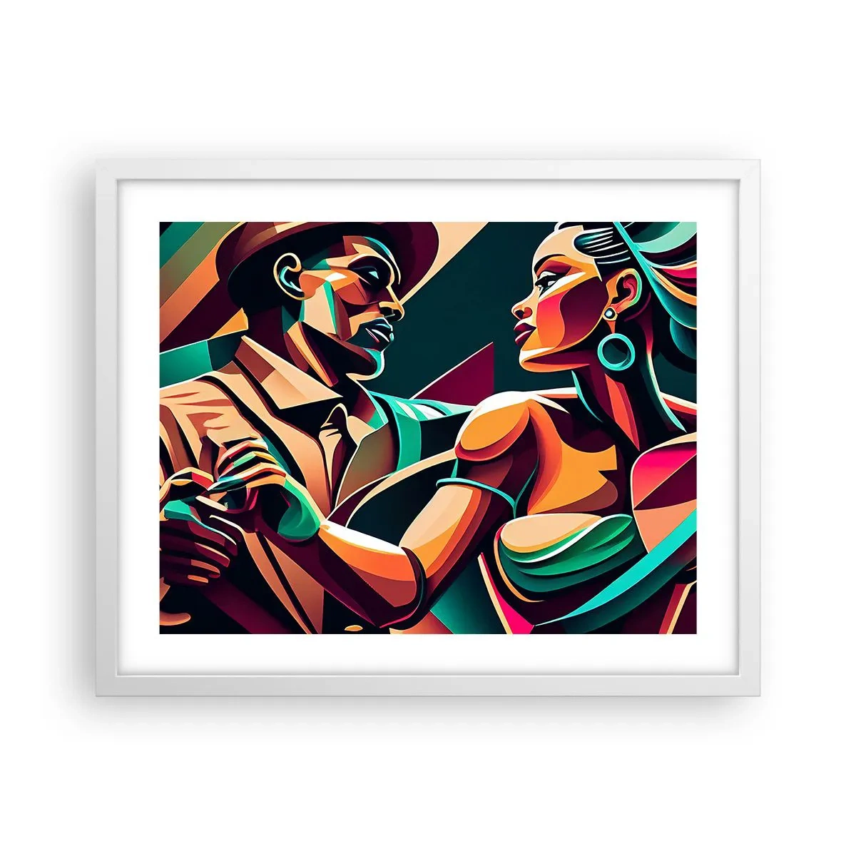 Poster in een witte lijst - In het ritme van het hart - 50x40 cm