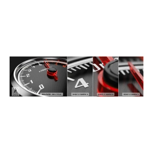 Fotobehang Monster Premium Sand - Geef vol gas - Automobiel, Snelheidsmeter, 3D - 100x30 cm