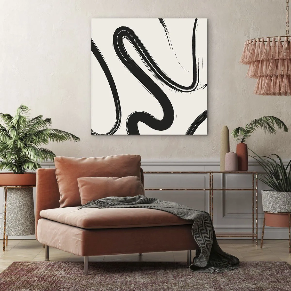 Schilderen op canvas - Zwart-wit eigenzinnigheid - 70x70 cm