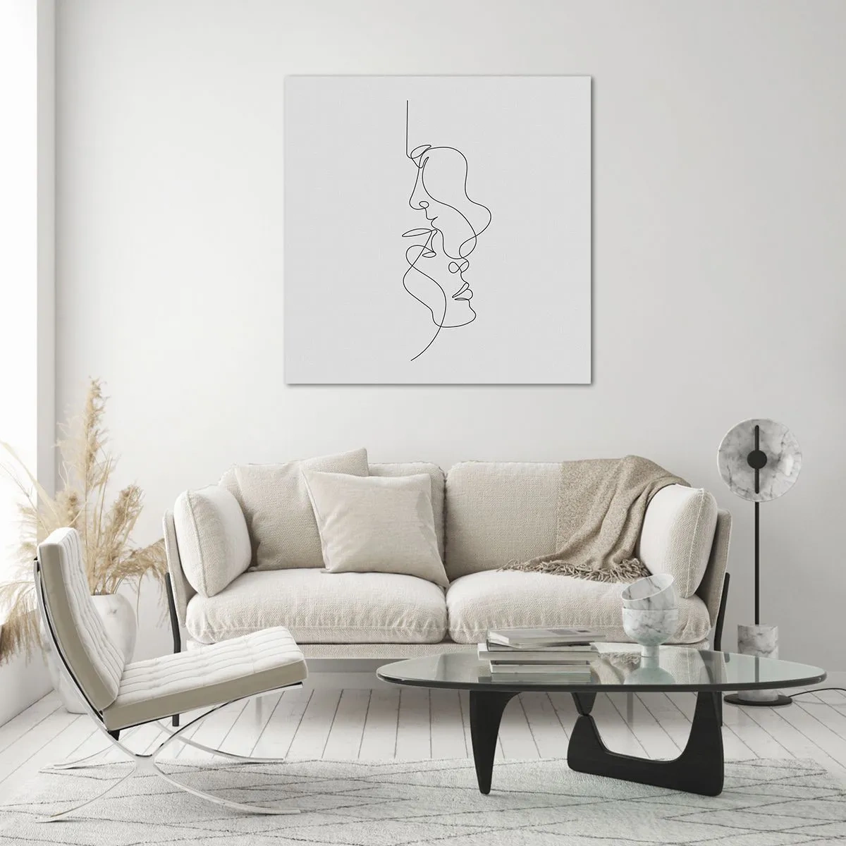 Schilderen op glas - De hitte van bittere verlangens - 70x70 cm