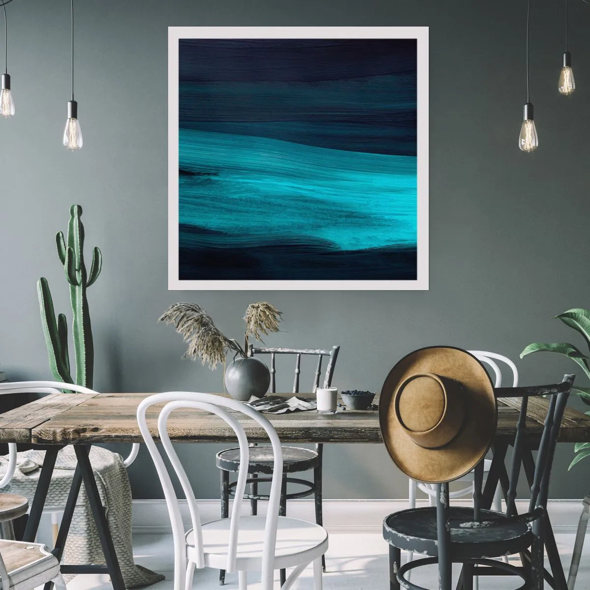 Poster - Ga met de stroom mee - 30x30 cm