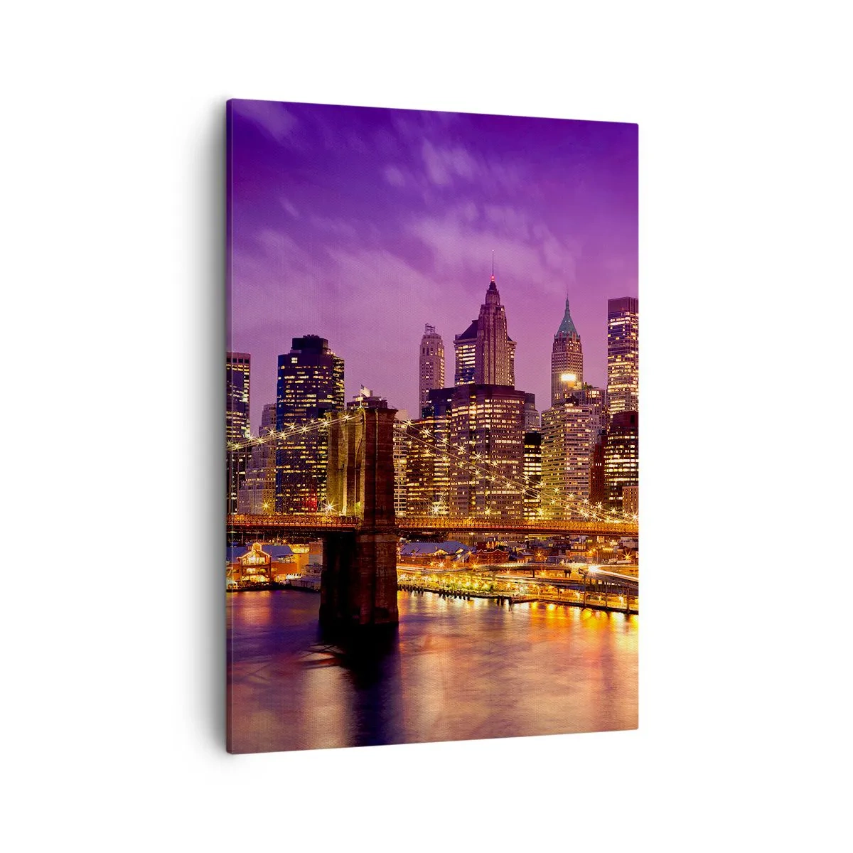 Schilderen op canvas - Violet-goud Manhattan - 50x70 cm