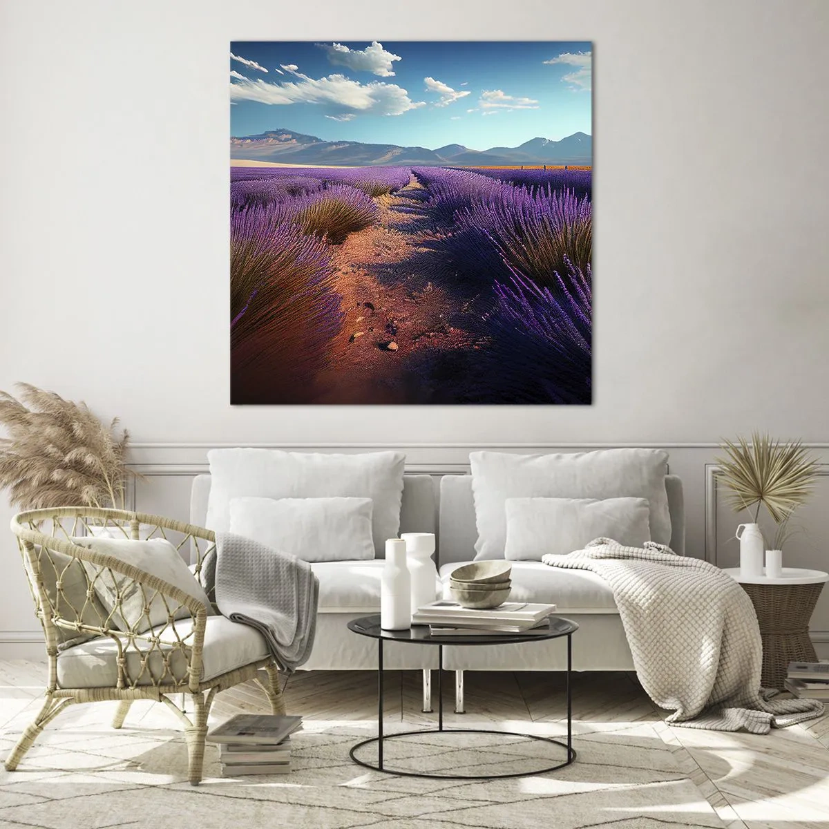 Schilderen op glas - Geurige velden - 70x70 cm