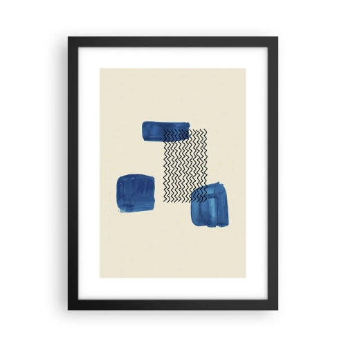 Poster in een zwarte lijst - Een abstract kwartet - 30x40 cm