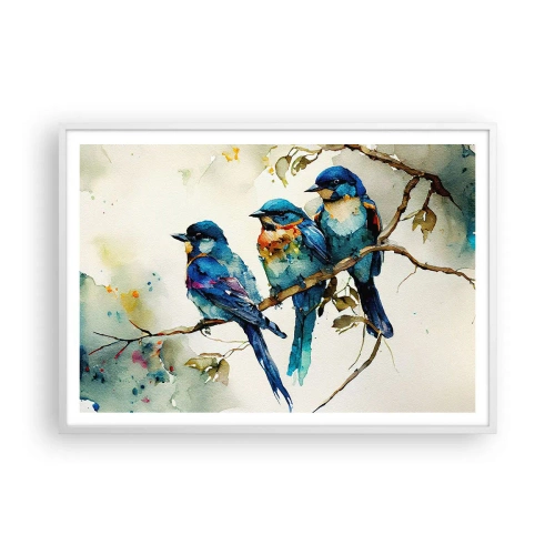 Poster in een witte lijst - Is hij boos geworden? - 100x70 cm