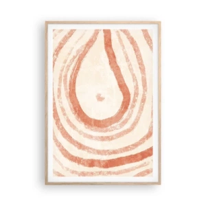 Een poster in een licht eiken lijst - Koraalcirkels – compositie - 70x100 cm