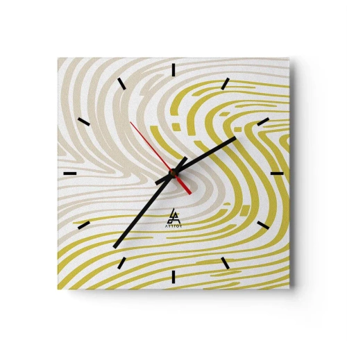 Wandklok - Klok - Een compositie met een zachte buiging - 30x30 cm