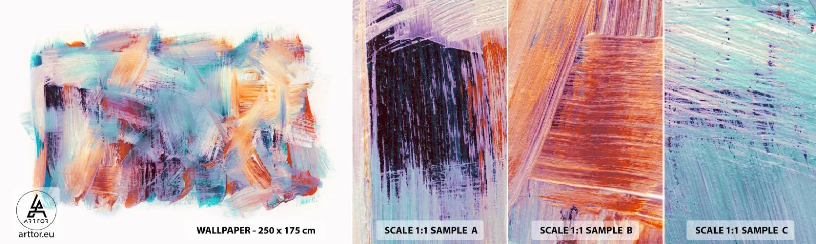 Fotobehang Staaltje Standard Eco - Een kleurrijke puinhoop - Minimalistisch, Pastel, Deel - 100x30 cm