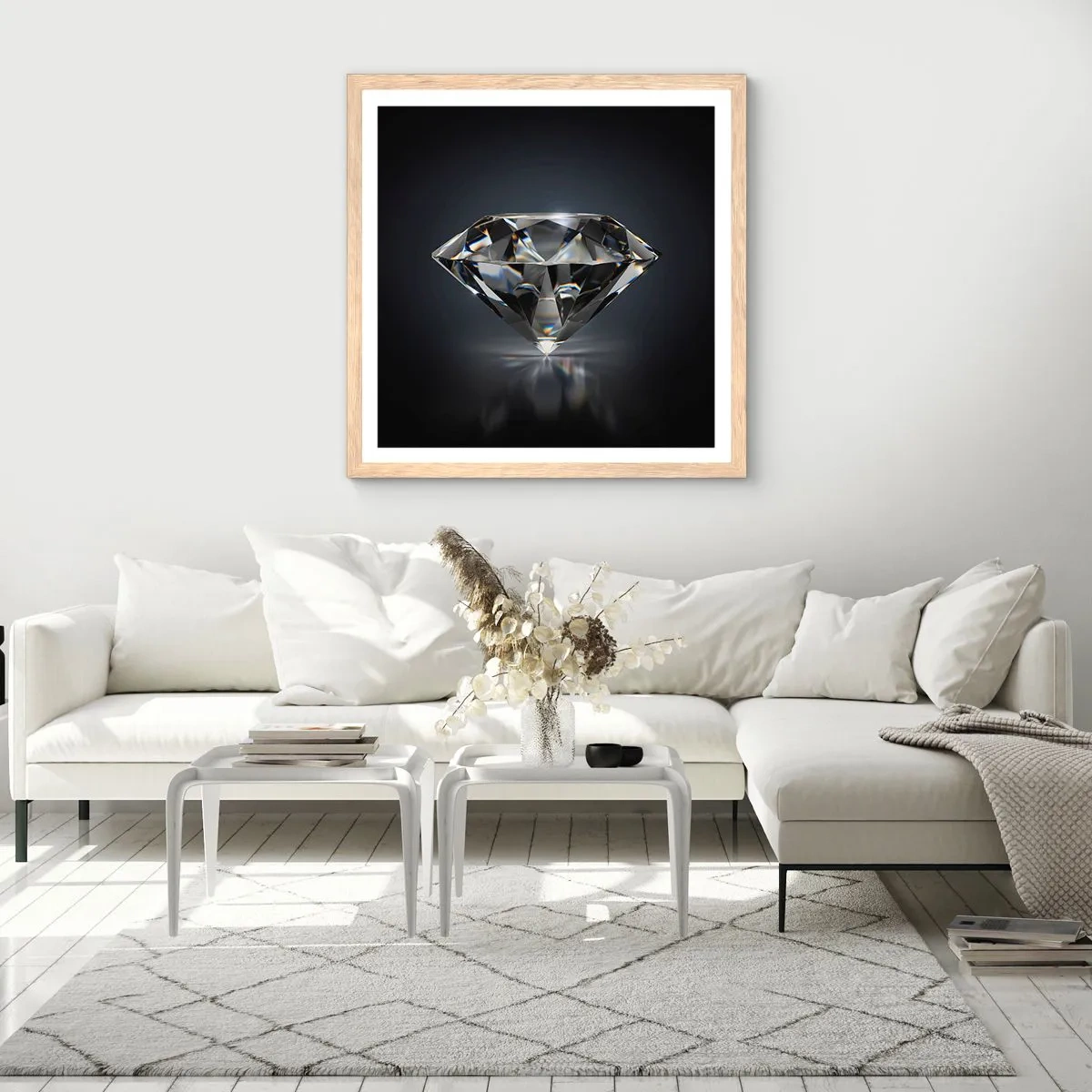 Een poster in een licht eiken lijst - Beste vriendinnen - 40x40 cm