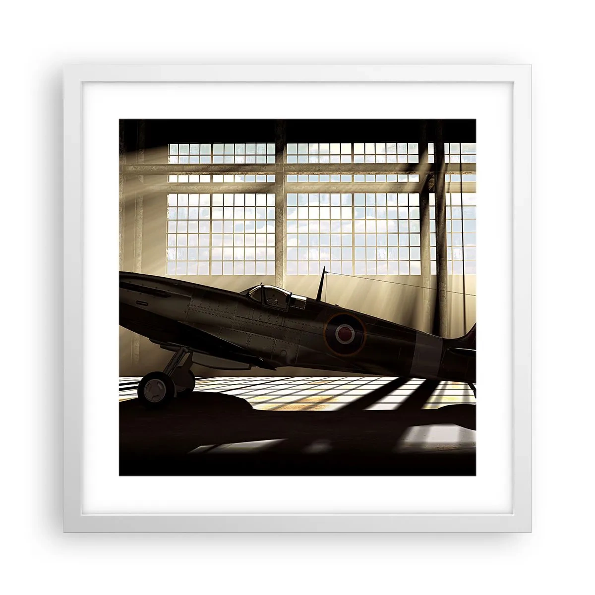 Poster in een witte lijst - De rust van een krijger - 40x40 cm