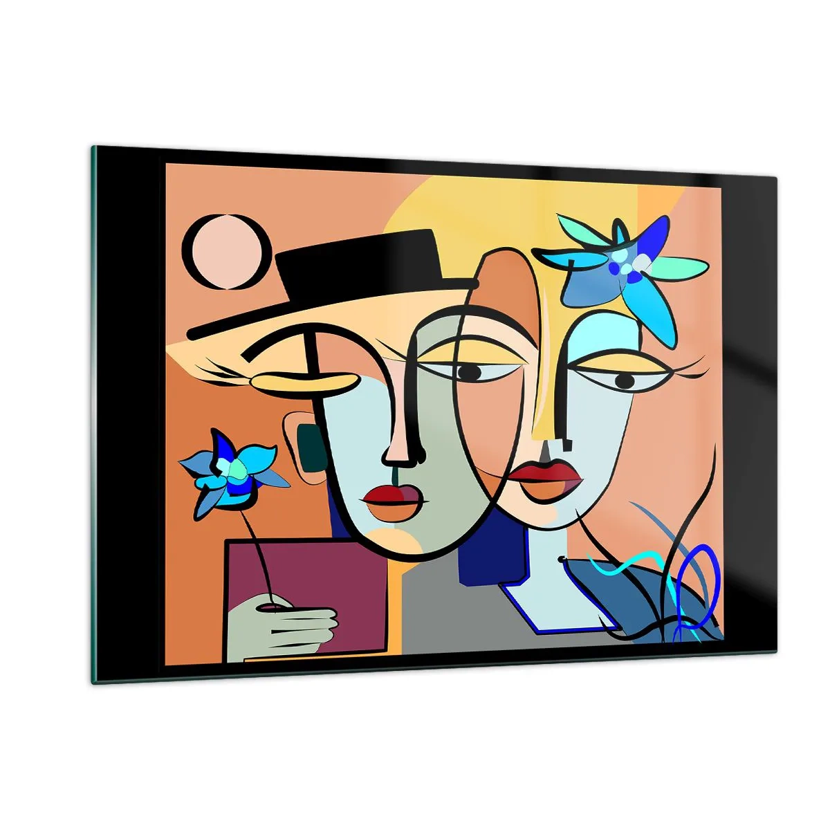Schilderen op glas - Picasso's randez-vous - 120x80 cm