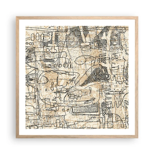 Een poster in een licht eiken lijst - Het wacht om te worden gedecodeerd - 60x60 cm