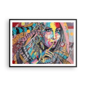 Poster in een zwarte lijst - Zwijg totdat je het begrijpt - 100x70 cm