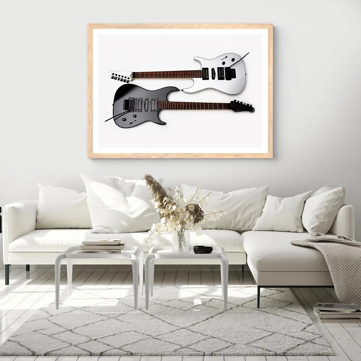 Een poster in een licht eiken lijst - Harmonie van vormen - 100x70 cm