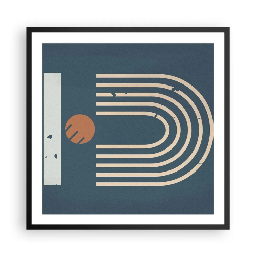 Poster in een zwarte lijst - Geometrie op de granaatappel - 60x60 cm