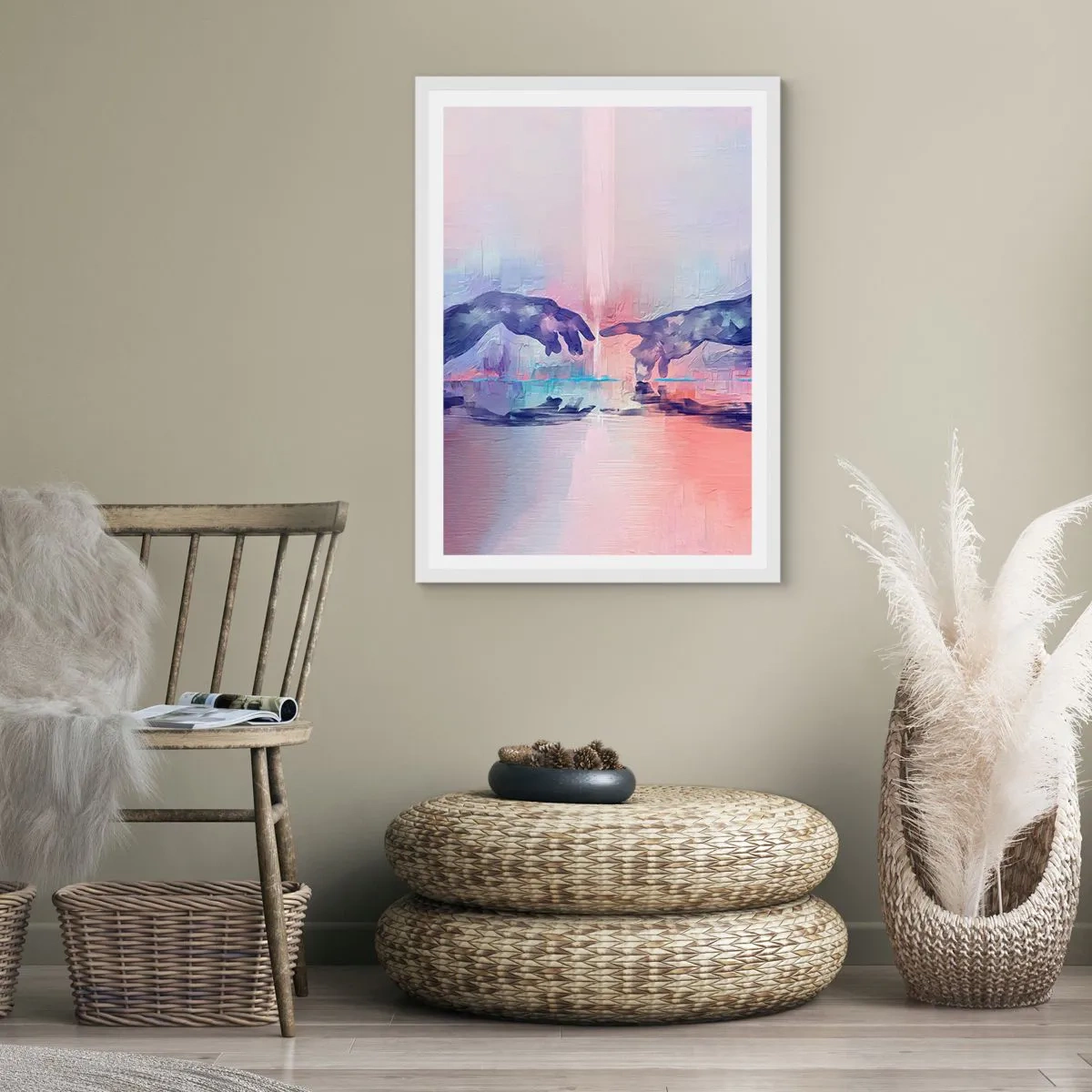 Poster in een witte lijst - Goddelijke levensvonk - 40x50 cm