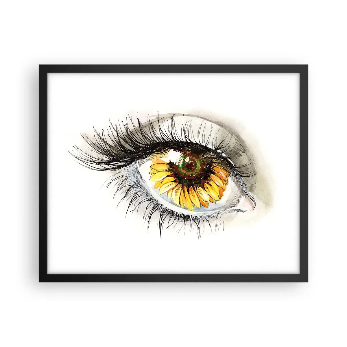 Poster in een zwarte lijst - Een look zo warm als de zomer - 50x40 cm