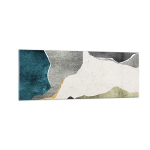 Schilderen op glas - Mozaïekcompositie met gouddraad - 140x50 cm