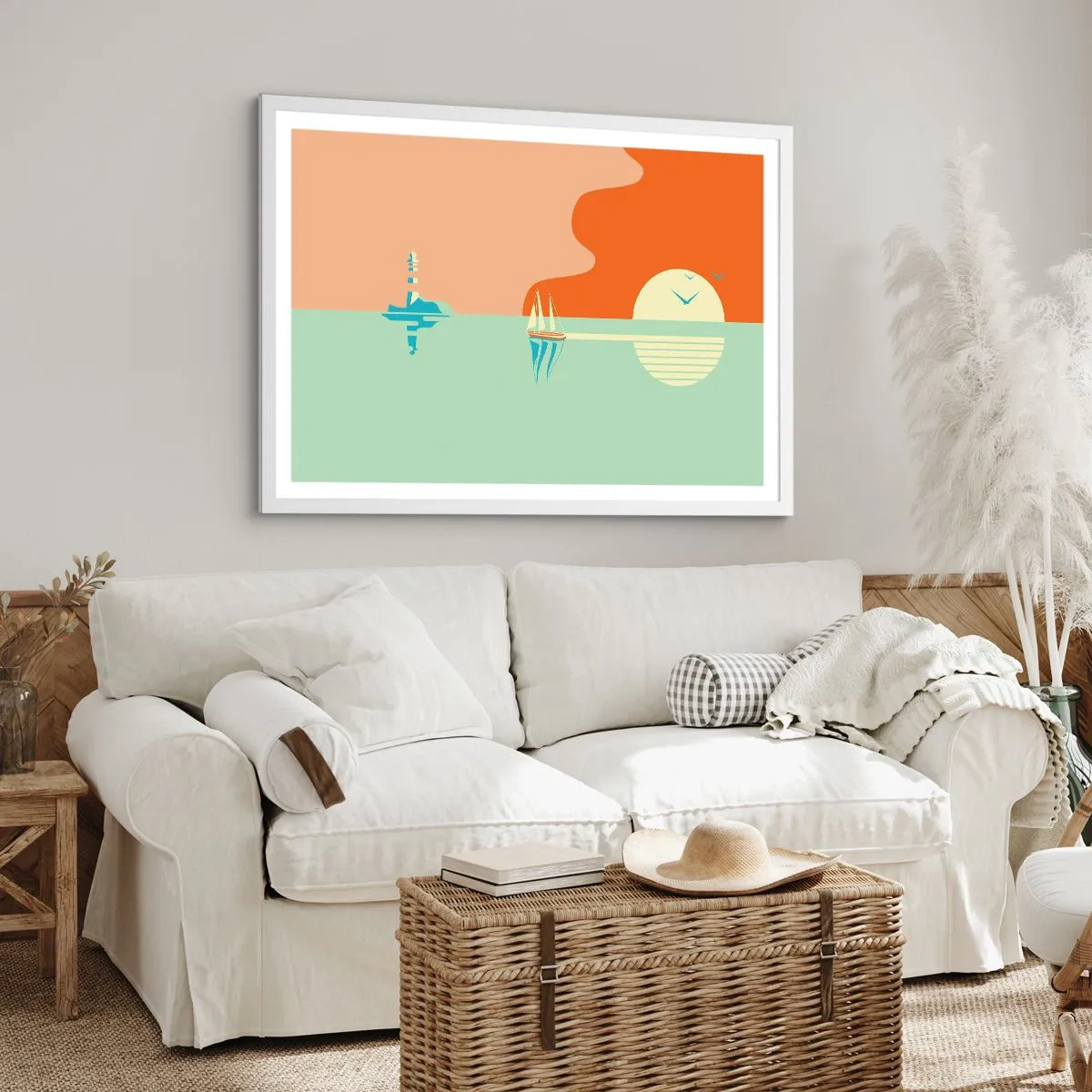 Poster in een witte lijst - Het perfecte zeelandschap - 40x30 cm