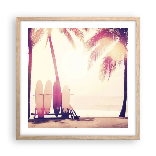 Een poster in een licht eiken lijst - Het wordt een geweldige dag - 50x50 cm