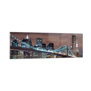 Schilderen op glas - Lichten van een grote stad  - 160x50 cm