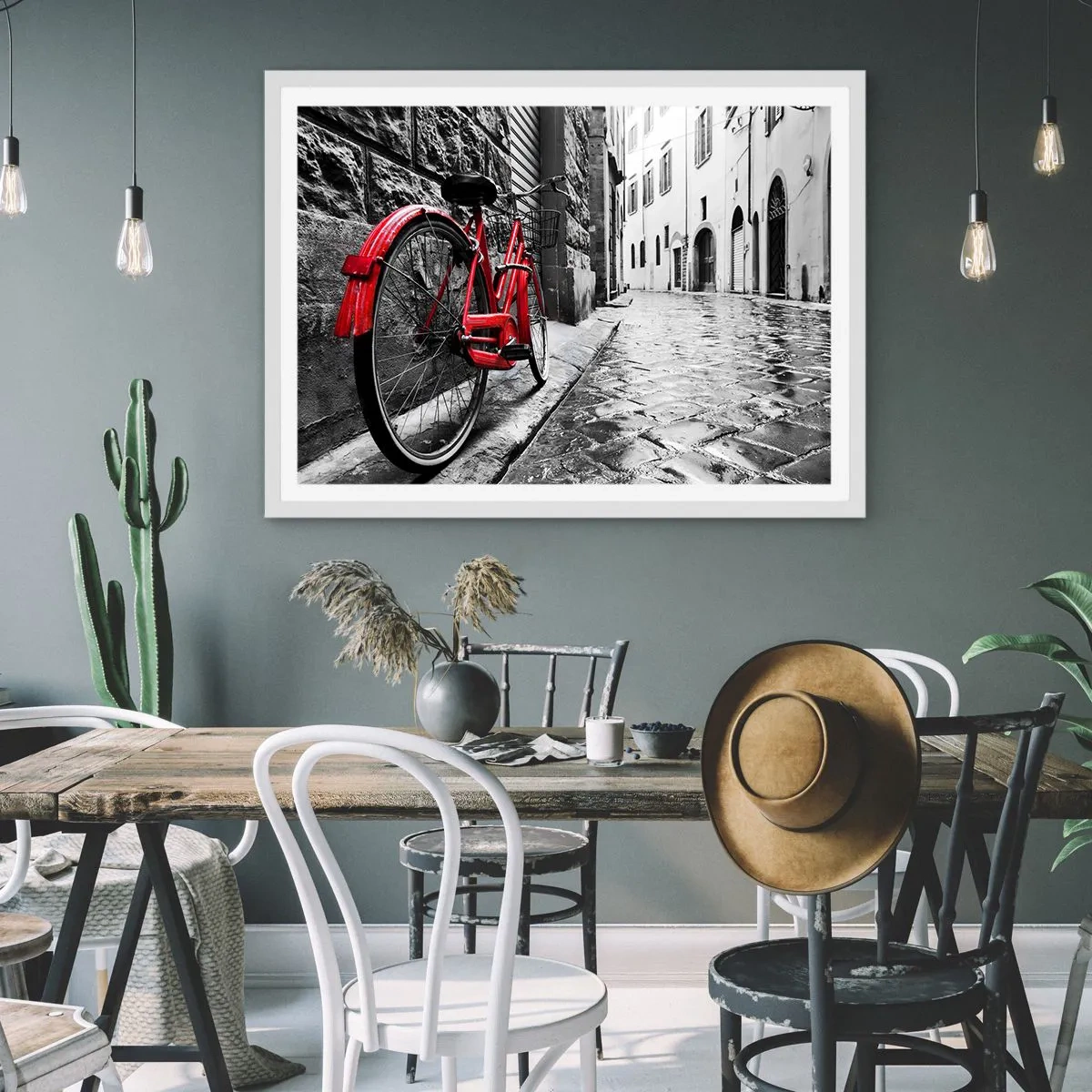 Poster in een witte lijst - Echte schoonheid verveelt niet - 70x50 cm