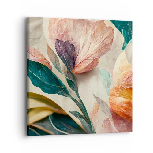 Schilderen op canvas - Bloemen van de zuidelijke eilanden - 30x30 cm