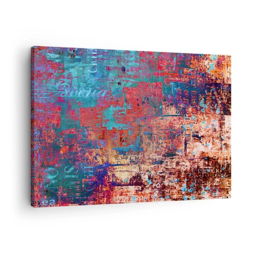 Schilderen op canvas - Een abstracte compositie met een mix van intense kleuren. - 70x50cm - Geheugen en vergetelheid - Moderne wanddecoratie voor woonkamer en slaapkamer ARTTOR
