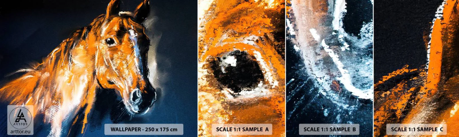 Fotobehang Staaltje Standard Eco - Dus wat, ga je? - Dieren, Paard, Merrie - 100x30 cm