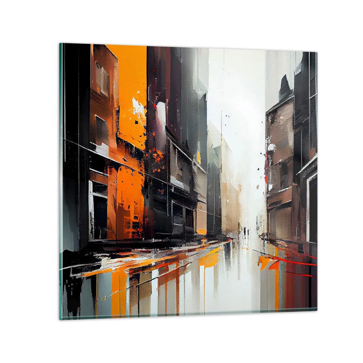 Schilderen op glas - Regenachtige dag - 60x60 cm