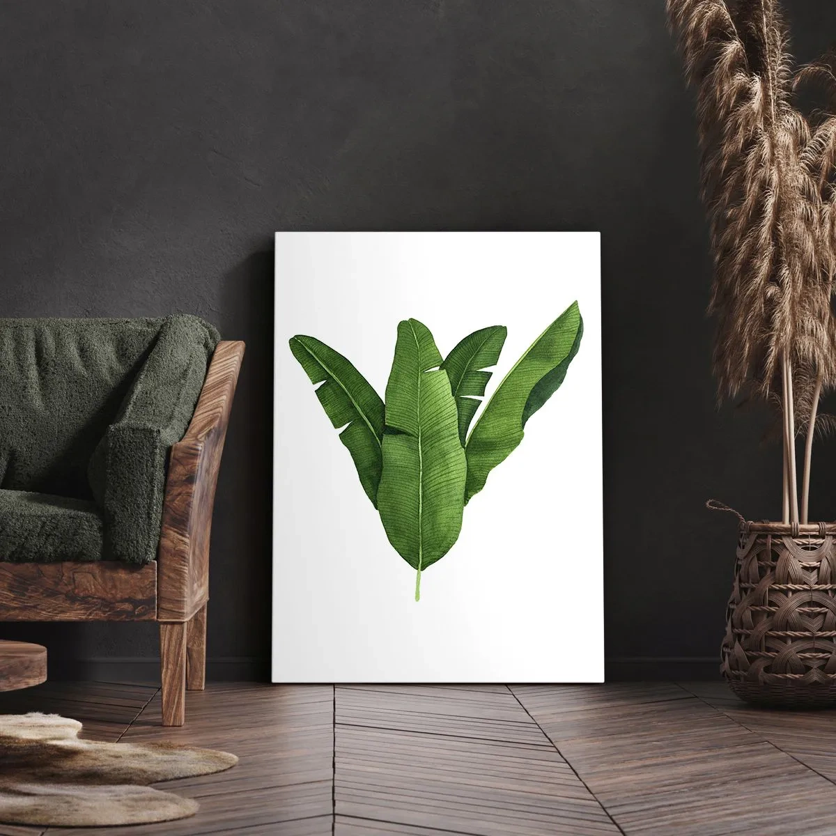 Schilderen op canvas - Groene symmetrie - 50x70 cm