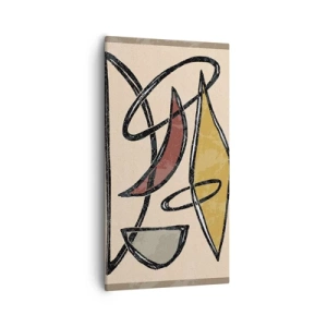 Schilderen op canvas - Compositie – bogen en ovalen - 55x100 cm