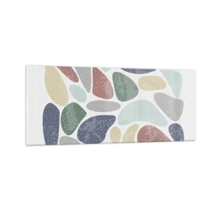 Schilderen op glas - Een mozaïek van poederkleuren - 100x40 cm
