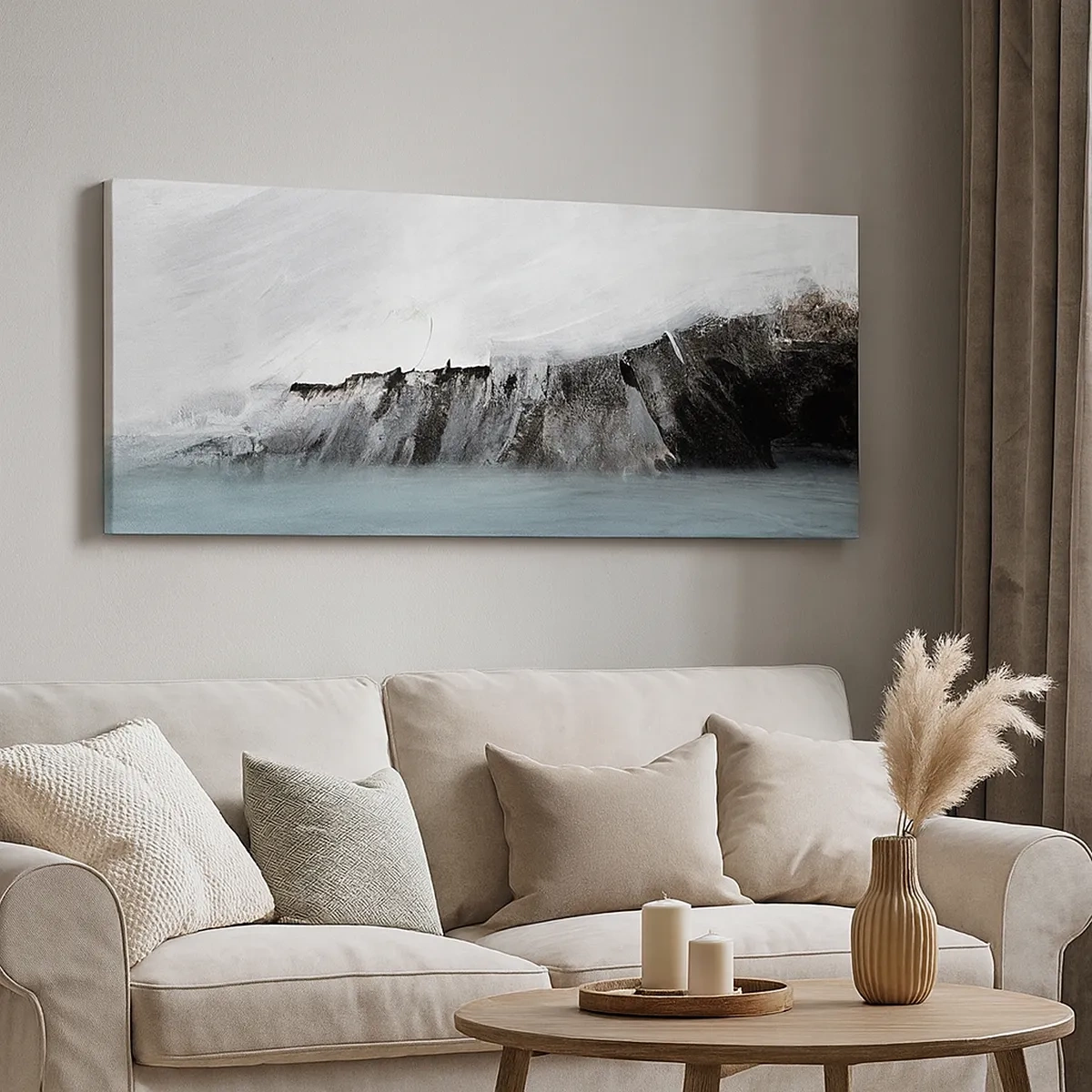 Schilderen op canvas - Water – aarde: botsing der elementen - 30x30 cm