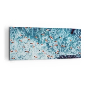 Schilderen op canvas - De kustparade - 100x40 cm