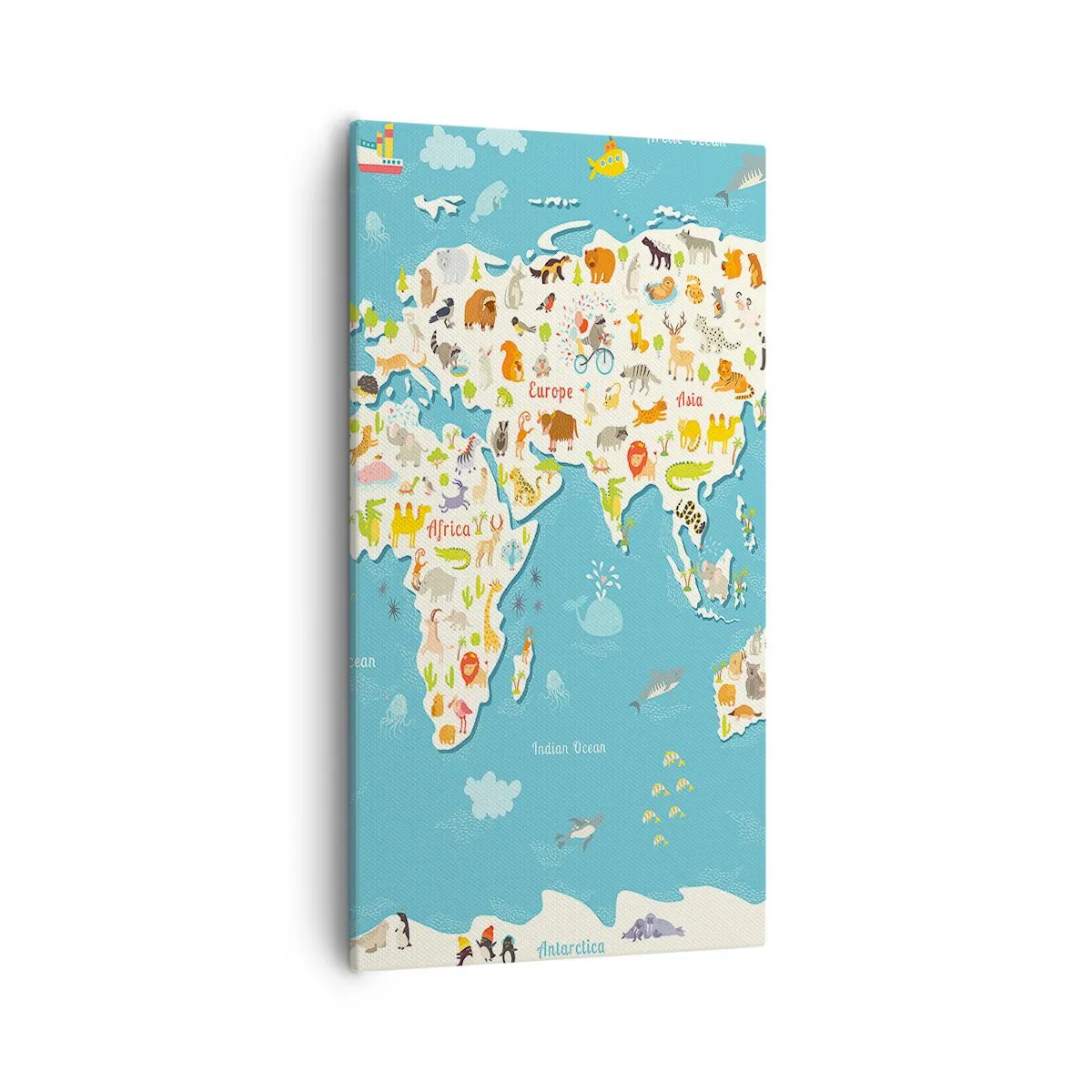 Schilderen op canvas - We houden van de hele wereld - 55x100 cm