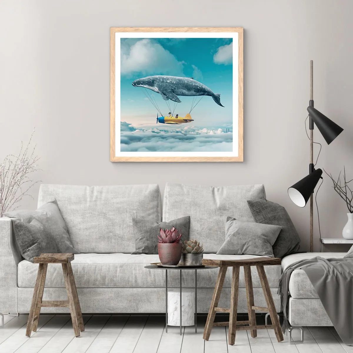 Een poster in een licht eiken lijst - Waarom niet? - 40x40 cm