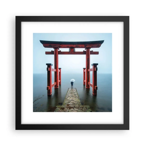Poster in een zwarte lijst - Japanse mijmering - 30x30 cm