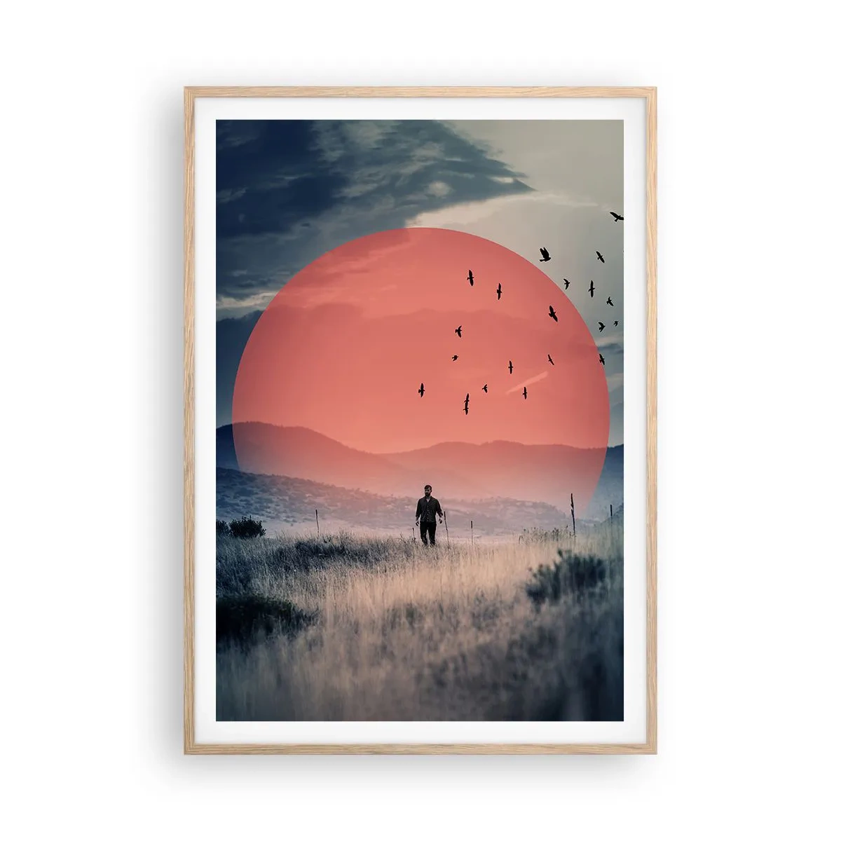 Een poster in een licht eiken lijst - In hun elementen - 70x100 cm