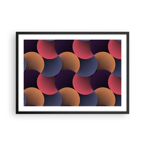 Poster in een zwarte lijst - In een cirkelvormig ritme - 70x50 cm