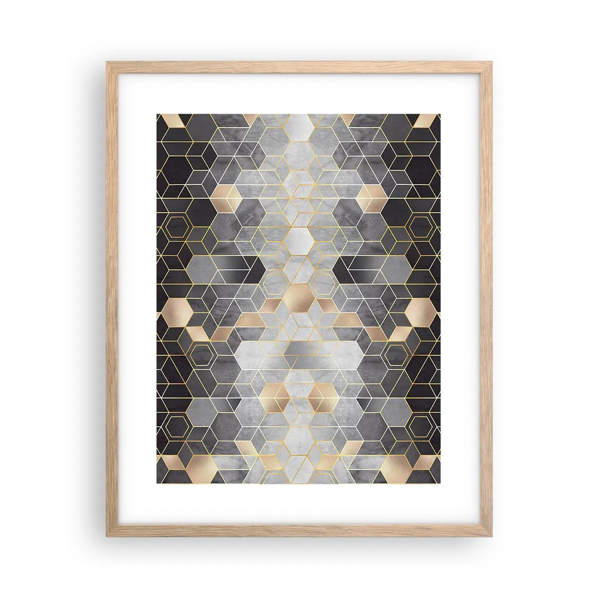 Een poster in een licht eiken lijst - Diamant samenstelling - 40x50 cm