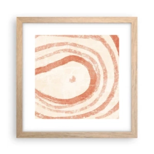Een poster in een licht eiken lijst - Koraalcirkels – compositie - 30x30 cm