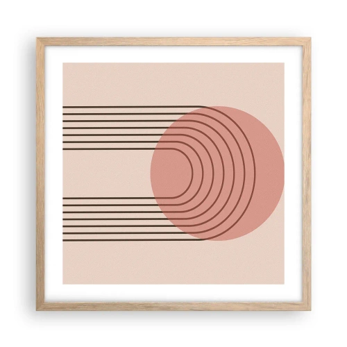 Een poster in een licht eiken lijst - Onweerstaanbare aantrekkingskracht - 50x50 cm