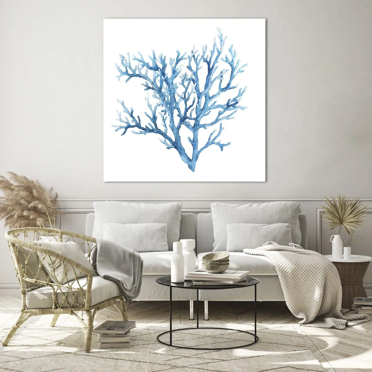 Schilderen op glas - Nautische filigraan - 50x50 cm